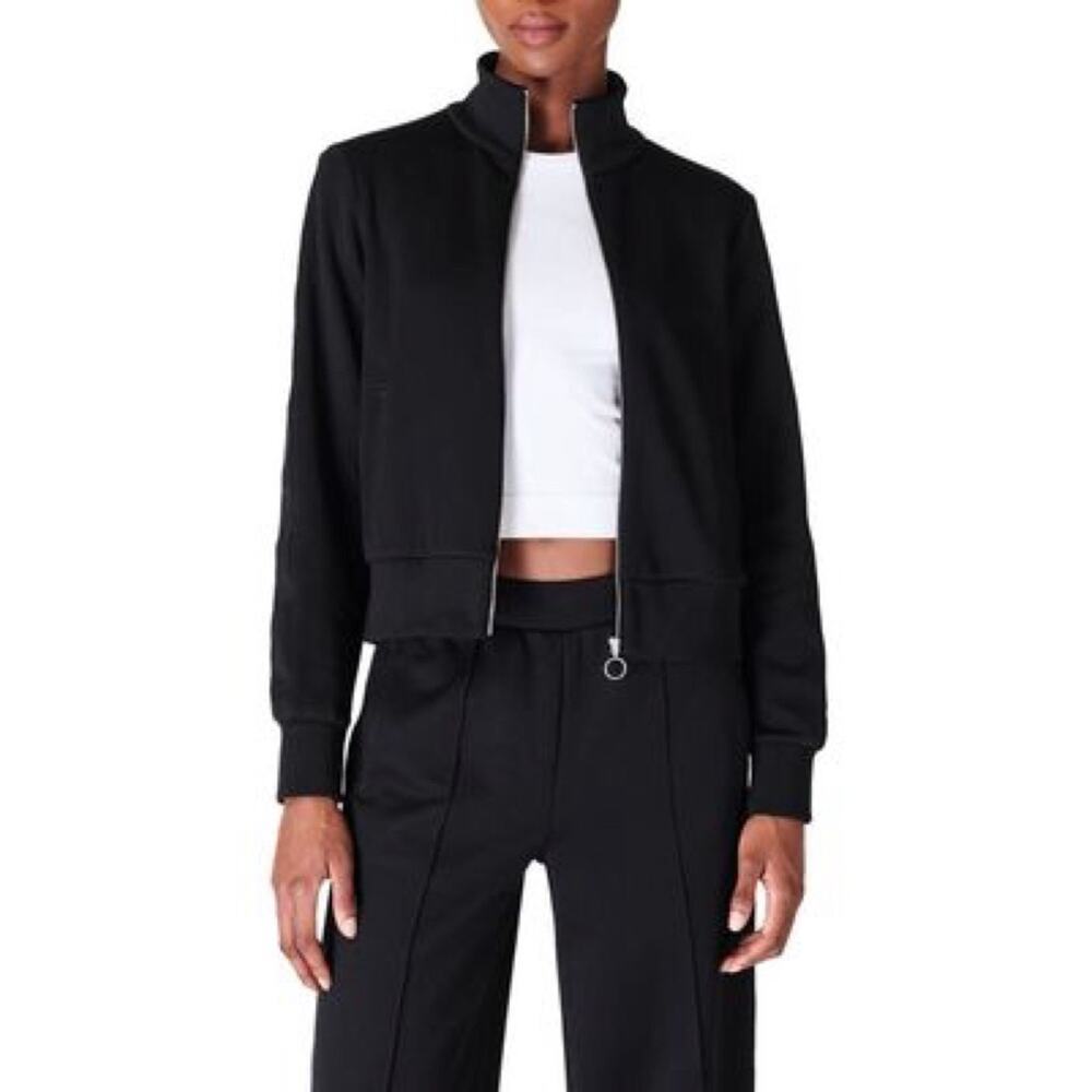 Sweaty Betty Retro Tricot Zip Jacket in Black